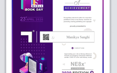 Manikya Receives a ‘Certificate of Achievement’ appreciating his role as an influencer through literary works during the COVID pandemic.