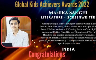 Manikya receives Prestigious Award as Youngest Screenwriter – Global Kids Achievers Award GKAA 2022